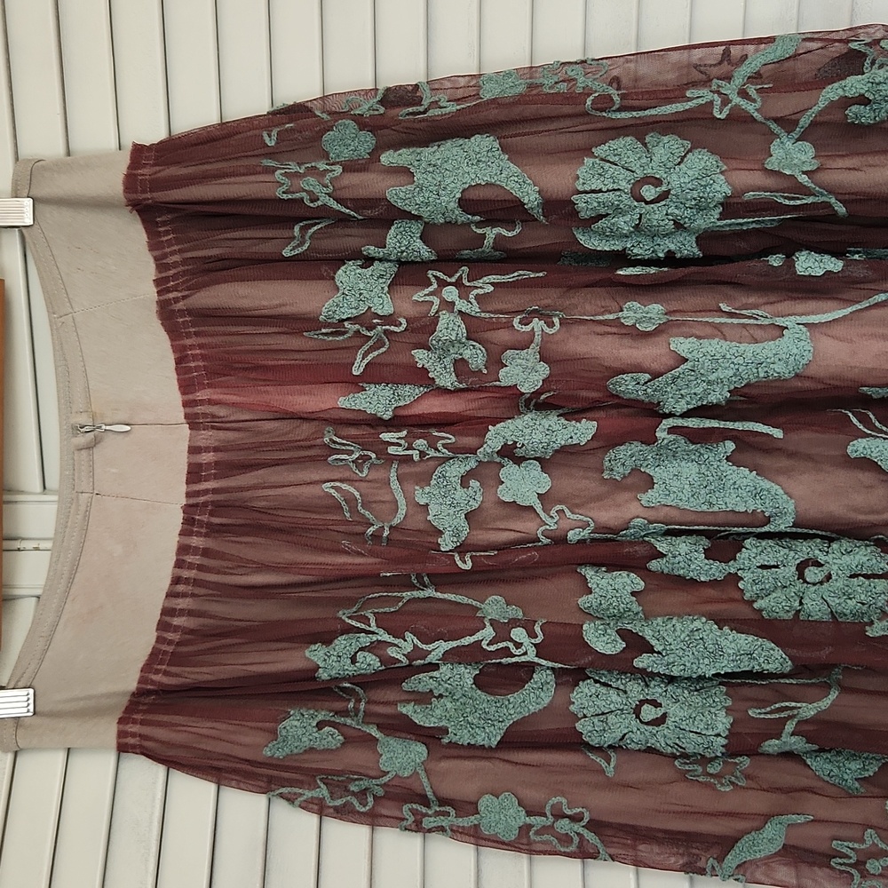Chan Luu Whimsy Floral Mesh Tulle Fairy Boho Hippie Midi Skirt Forest Whimsical - Picture 5 of 16
